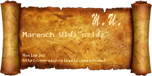 Maresch Ulászló névjegykártya